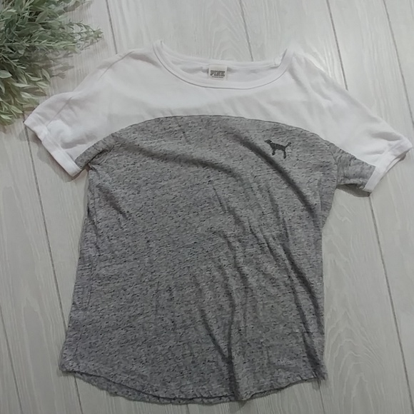 PINK Victoria's Secret Tops - Victoria's secret PINK sequin logo T shirt